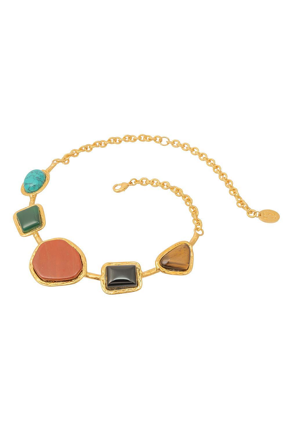 Five Stone Necklace-YELLOW-JEWELRYBOUTIQUENECKLACE O-SYLVIA TOLEDANO
