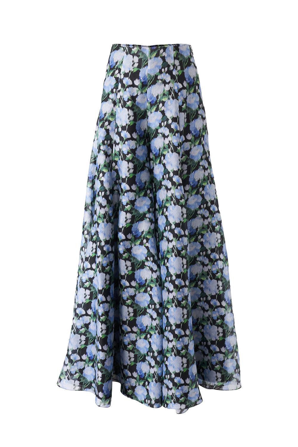 Palazzo Pant-BLUE MULTI-2-CLOTHINGPANTWIDE LEG-CAROLINA HERRERA