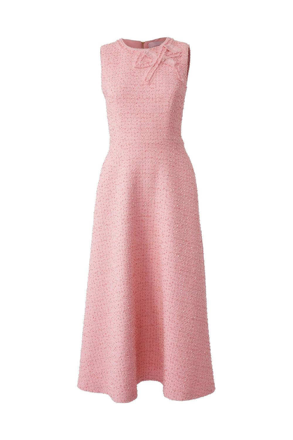 Sleeveless Midi Dress-BLOSSOM PINK-10-CLOTHINGDRESSCASUAL-CAROLINA HERRERA