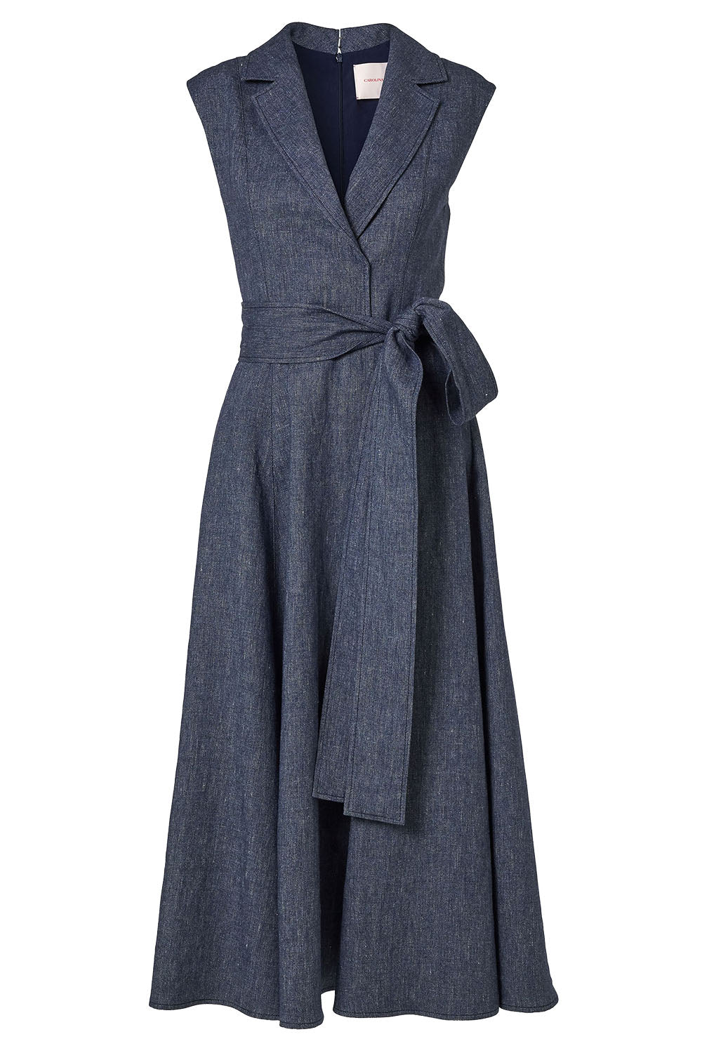 Sleeveless Midi Trench Dress-BLUE-2-CLOTHINGDRESSCASUAL-CAROLINA HERRERA