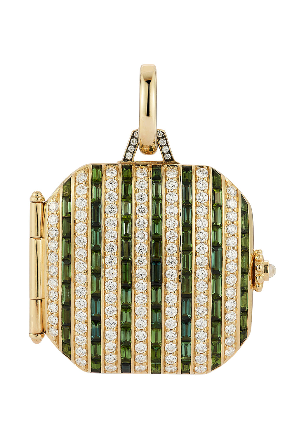 Green Tourmaline Diamond Legacy Locket Charm