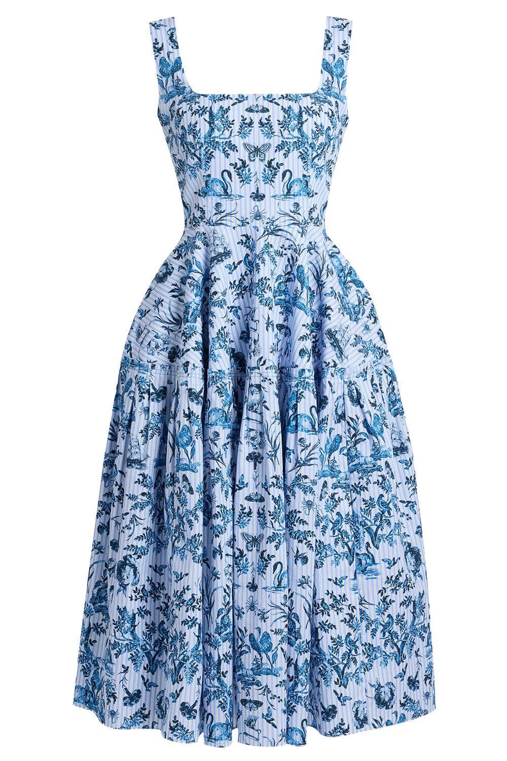 Stripe Sleeveless Midi Dress-STRIPE-4-CLOTHINGDRESSCASUAL-ERDEM