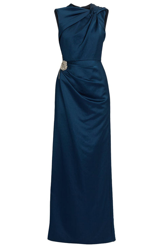 Embroidered Sleeveless Pencil Gown