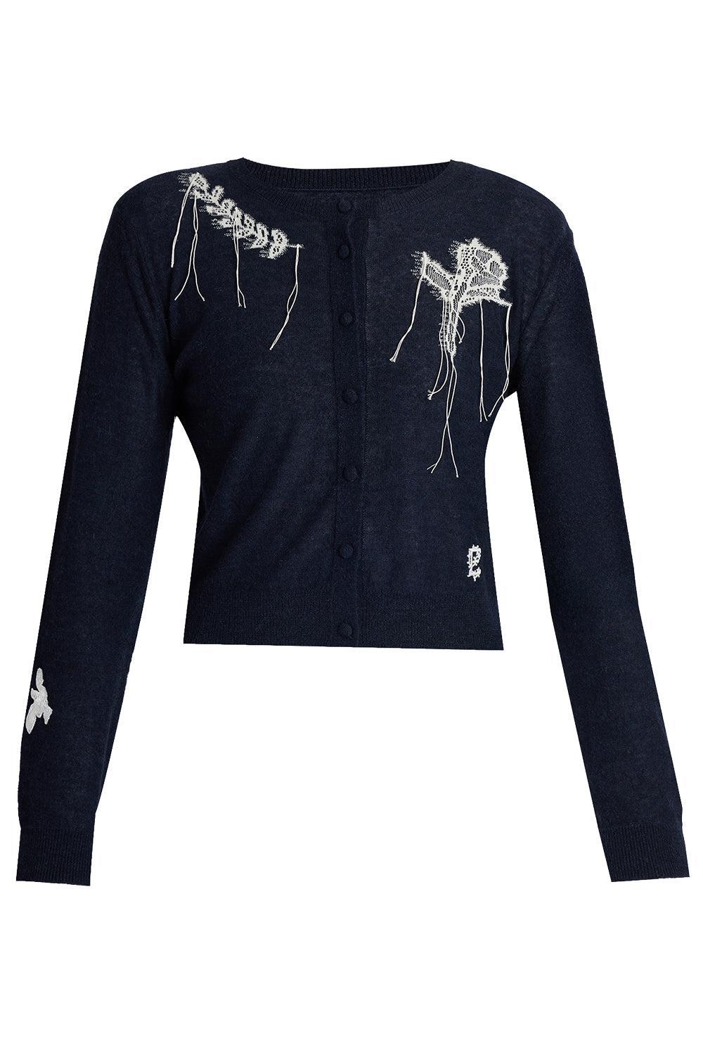 Fine Fitted Cardigan-BLUE-XS-CLOTHINGTOPCARDIGAN-ERDEM