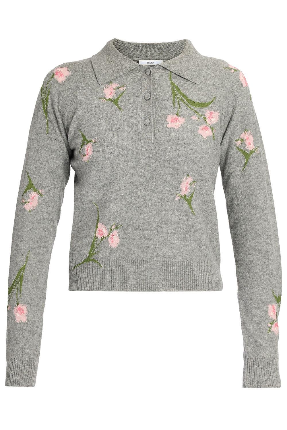 Floral Knit Jumper-GREY-XS-CLOTHINGTOPKNITS-ERDEM