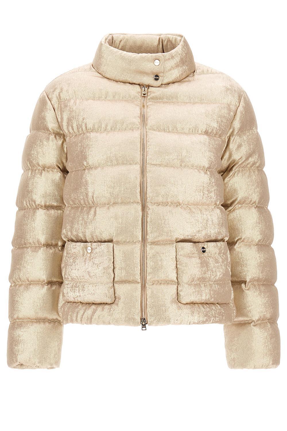 Metallic Nylon Bomber-ORO-38-CLOTHINGJACKETCASUAL-HERNO