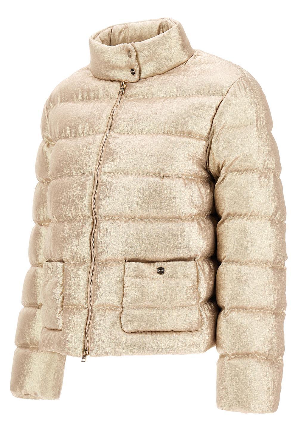 Metallic Nylon Bomber-ORO-38-CLOTHINGJACKETCASUAL-HERNO