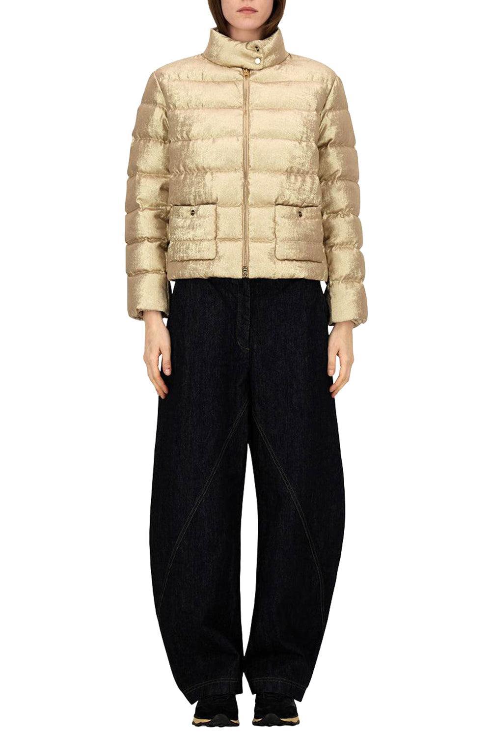 Metallic Nylon Bomber-ORO-38-CLOTHINGJACKETCASUAL-HERNO