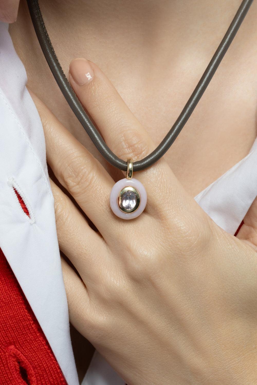 Double Italian Torque Necklace - Taupe-TAUPE-JEWELRYFINE JEWELNECKLACE O-MASON & BOOKS