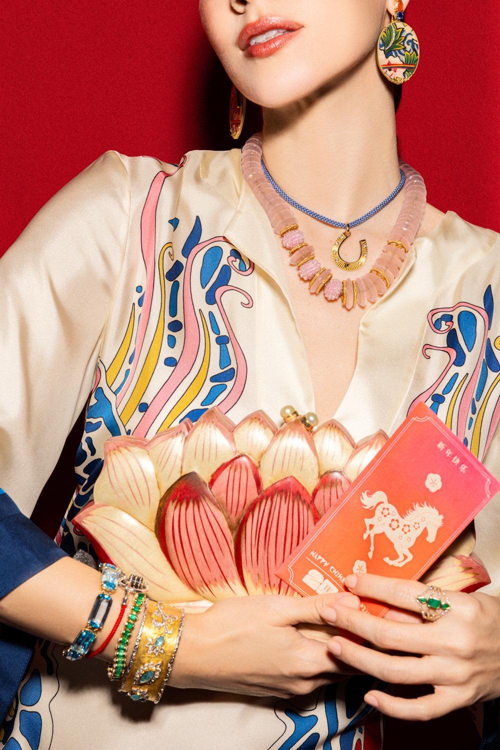 Diamond Horseshoe Large Pendant-YELLOW GOLD-JEWELRYFINE JEWELPENDANT-FOUNDRAE