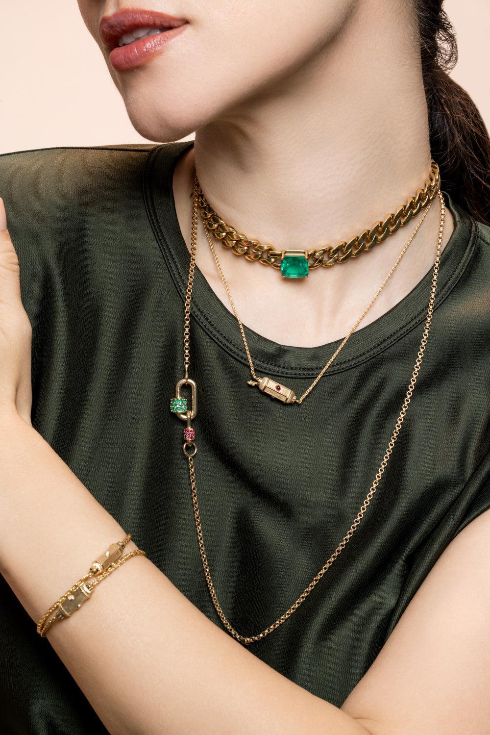 Ruby Stoned Babylock-YELLOW GOLD-JEWELRYFINE JEWELPENDANT-MARLA AARON