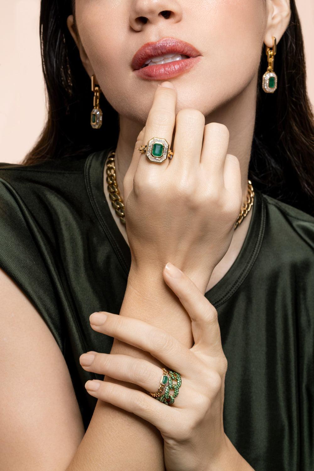 Diamond Halo Mini Deco Ring-YELLOW GOLD-6-JEWELRYFINE JEWELRING-SHAY JEWELRY