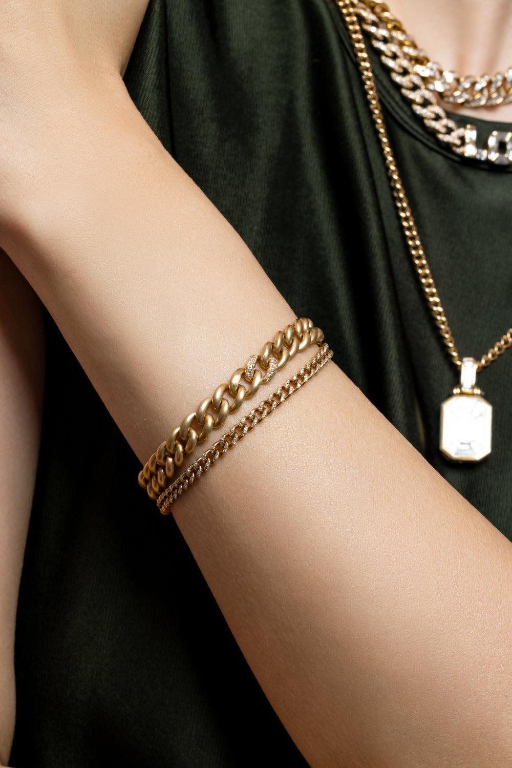 Diamond Baby Link Bracelet-YELLOW GOLD-JEWELRYFINE JEWELBRACELET O-SHAY JEWELRY