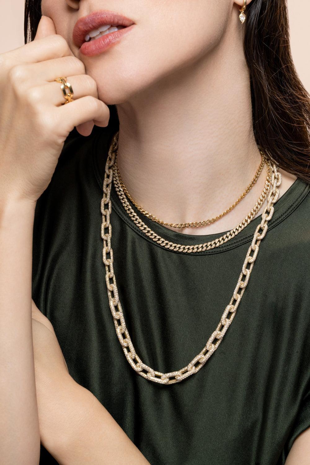 baby Link Choker Necklace-YELLOW GOLD-JEWELRYFINE JEWELNECKLACE O-SHAY JEWELRY