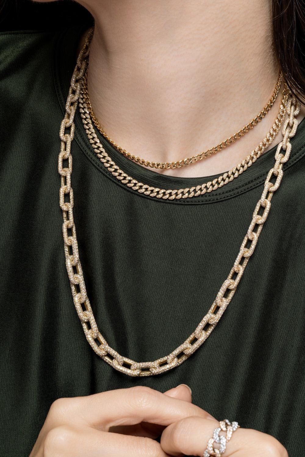 baby Link Choker Necklace-YELLOW GOLD-JEWELRYFINE JEWELNECKLACE O-SHAY JEWELRY