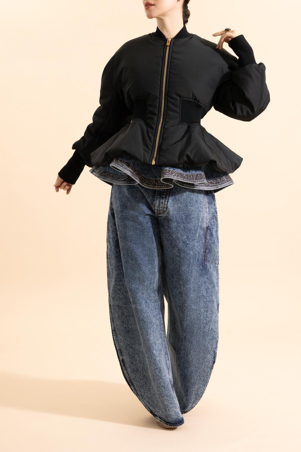 Peplum Bomber-NOIR-36-CLOTHINGJACKETCASUAL-ALAÏA