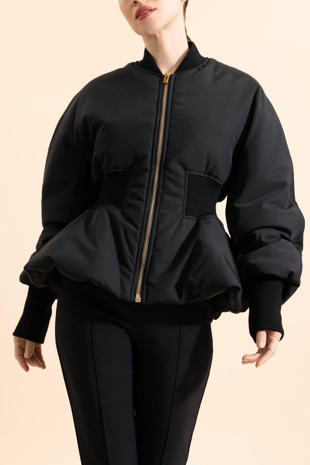 Peplum Bomber-NOIR-36-CLOTHINGJACKETCASUAL-ALAÏA