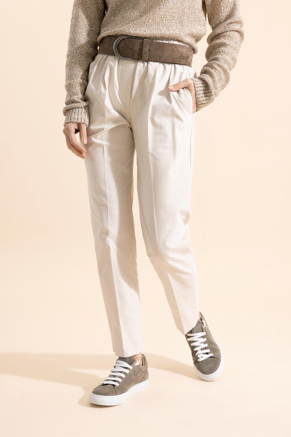 Classic Pull On Pant - Oat Grain-CREAM-36-CLOTHINGPANTCASUAL-BRUNELLO CUCINELLI