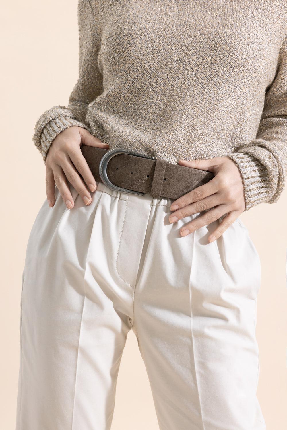 Stirrup Buckle Chain Belt-BROWN-S-ACCESSORIEBELTS-BRUNELLO CUCINELLI