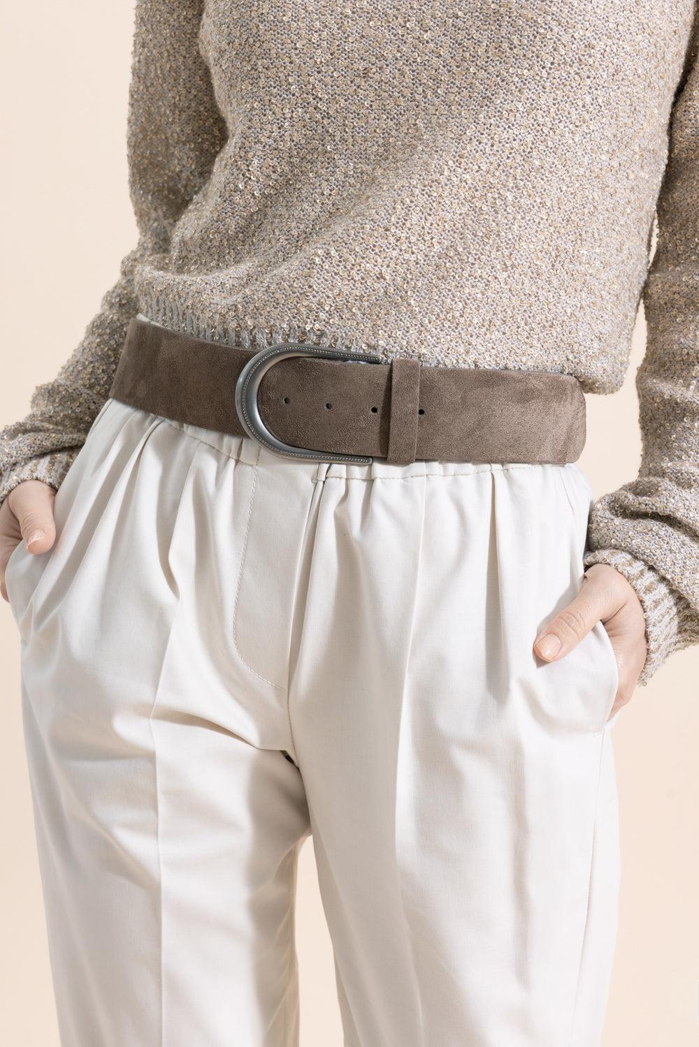 Stirrup Buckle Chain Belt-BROWN-S-ACCESSORIEBELTS-BRUNELLO CUCINELLI