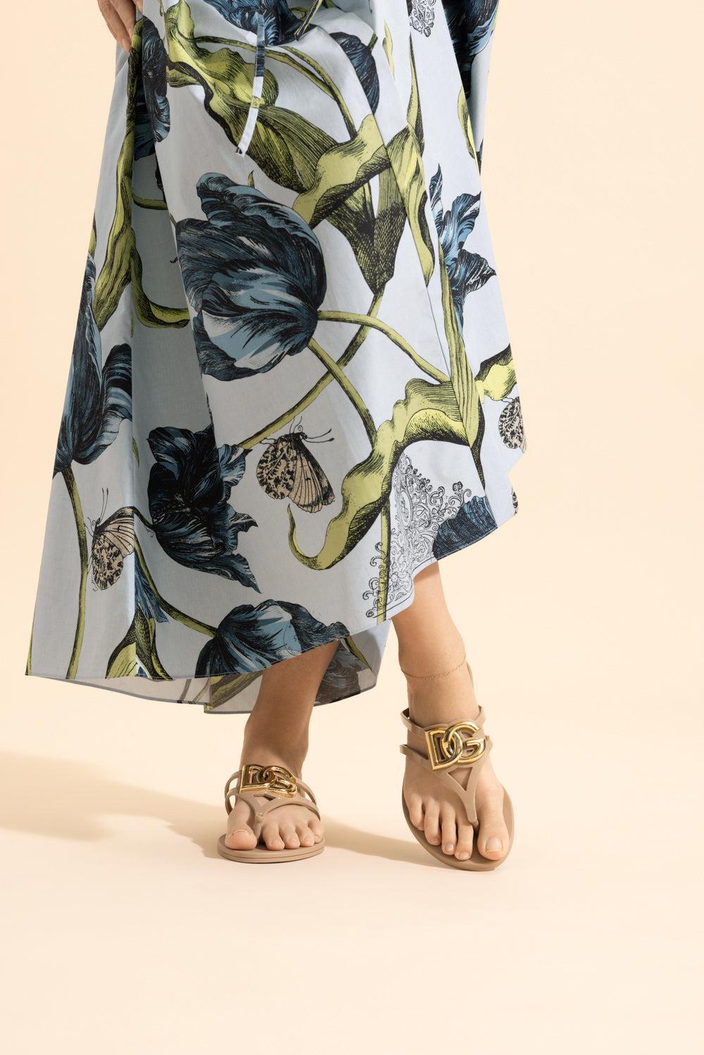 Rubber Thong Sandal - Powder Gold-CREAM-36-SHOESANDAL-DOLCE & GABBANA