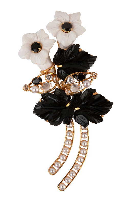 Black Onyx Pearl Gaia Pin Pendant