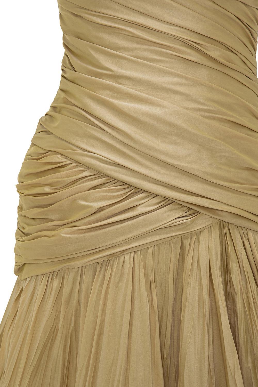 One Shoulder Gown-GOLD-36-CLOTHINGDRESSGOWN-MARMAR HALIM
