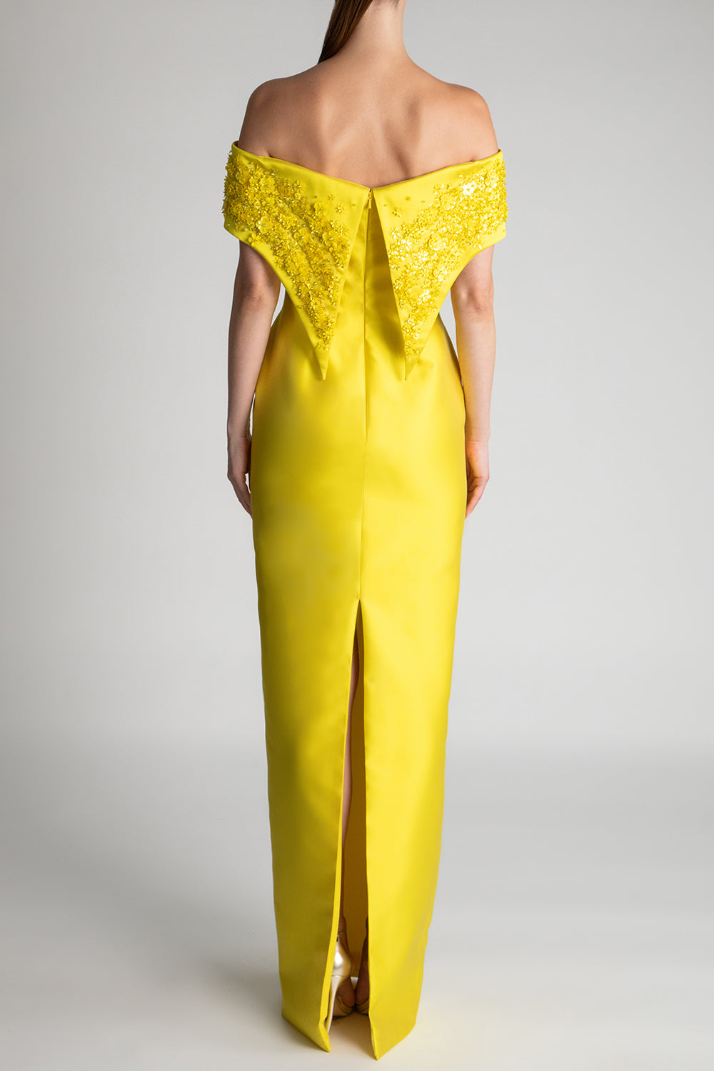  Crystal Embellished Off The Shoulder Gown-YELLOW-4-CLOTHINGDRESSGOWN-PAMELLA ROLAND 