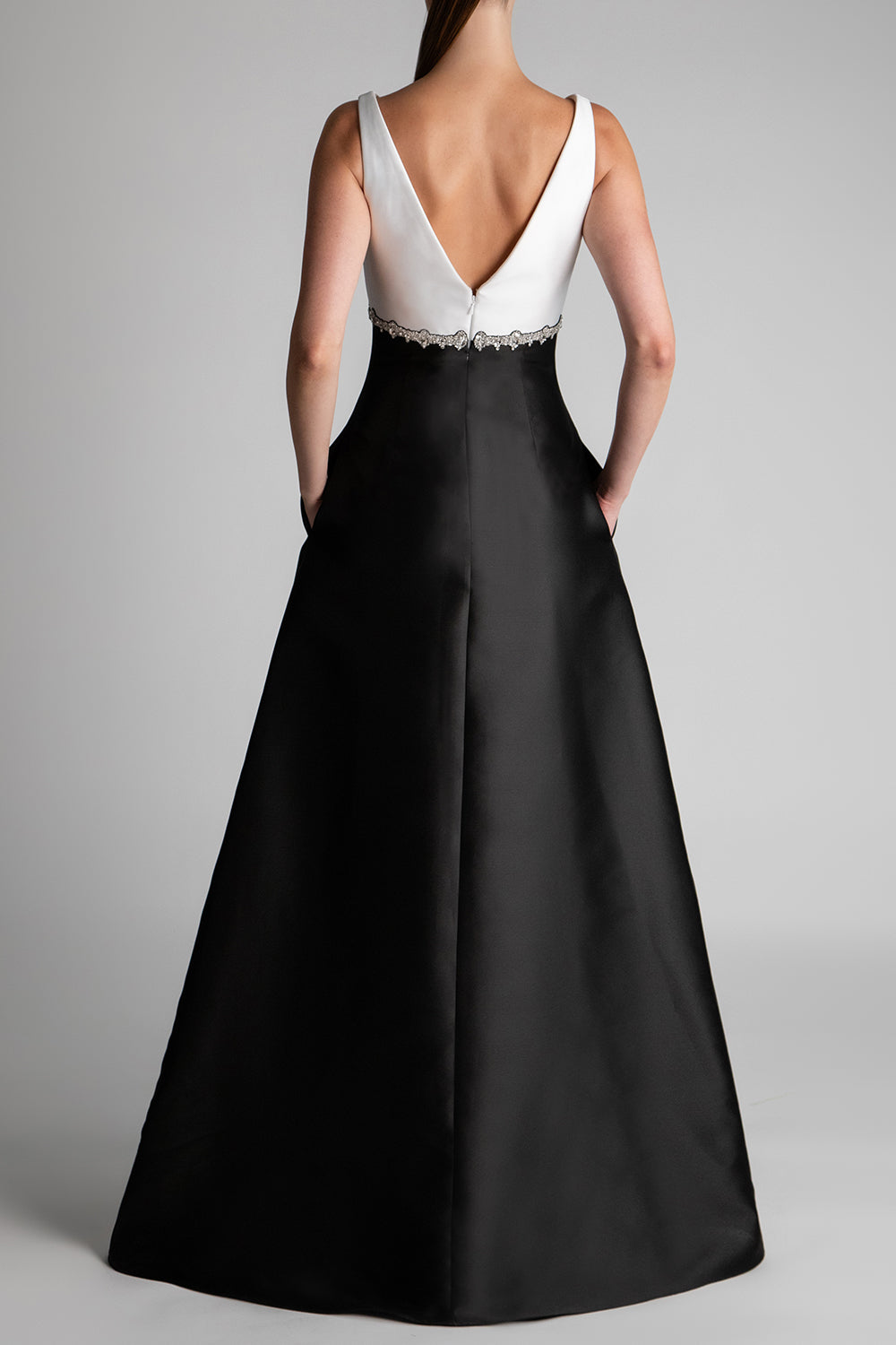  Crystal Embellished Sleeveless Gown-BLACK-6-CLOTHINGDRESSGOWN-PAMELLA ROLAND 