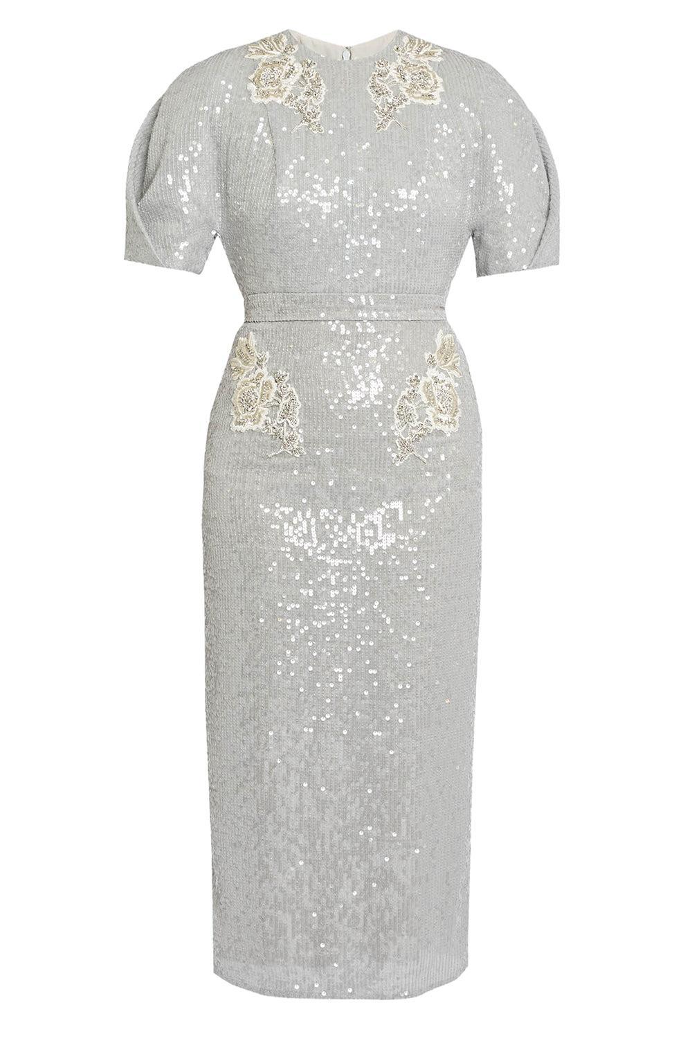 Short Sleeve Midi Cocktail Dress-CLOUD-4-CLOTHINGDRESSCOCKTAIL-ERDEM