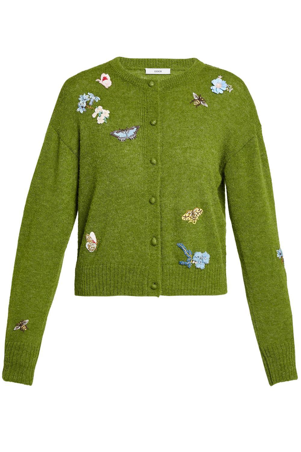 Crew Neck Cardigan-APPLE GREEN-XS-CLOTHINGTOPCARDIGAN-ERDEM