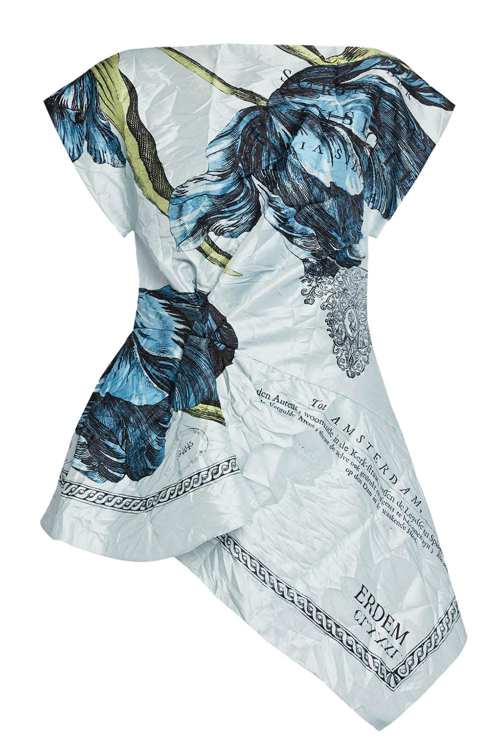 Short Sleeve Asymmetric Top-ETCHTUPW-4-CLOTHINGTOPBLOUSE-ERDEM