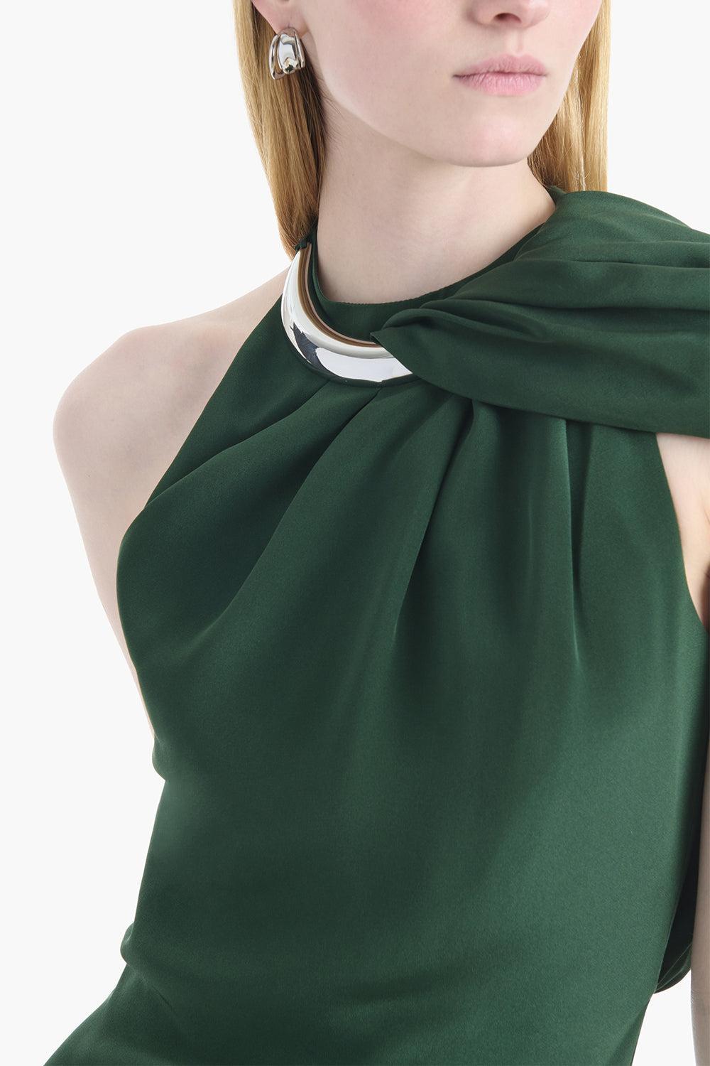 Crawford Off The Shoulder Dress-GREEN-34-CLOTHINGDRESSEVENING-ALTUZARRA