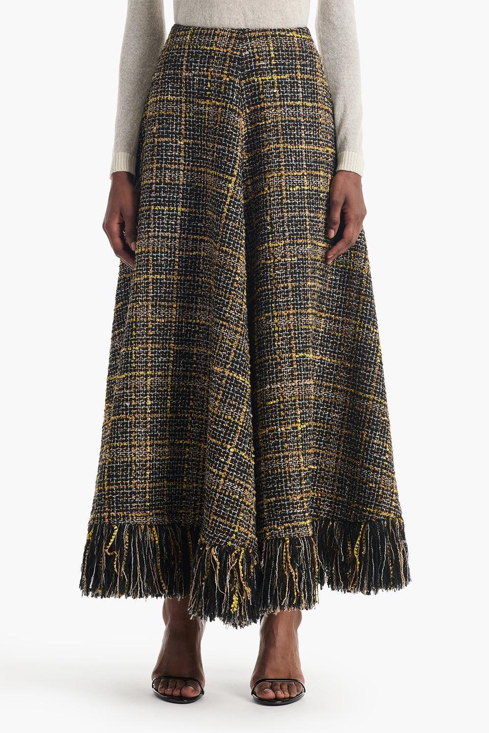 Varda Plaid Skirt-BLACK-36-CLOTHINGSKIRTMAXI-ALTUZARRA