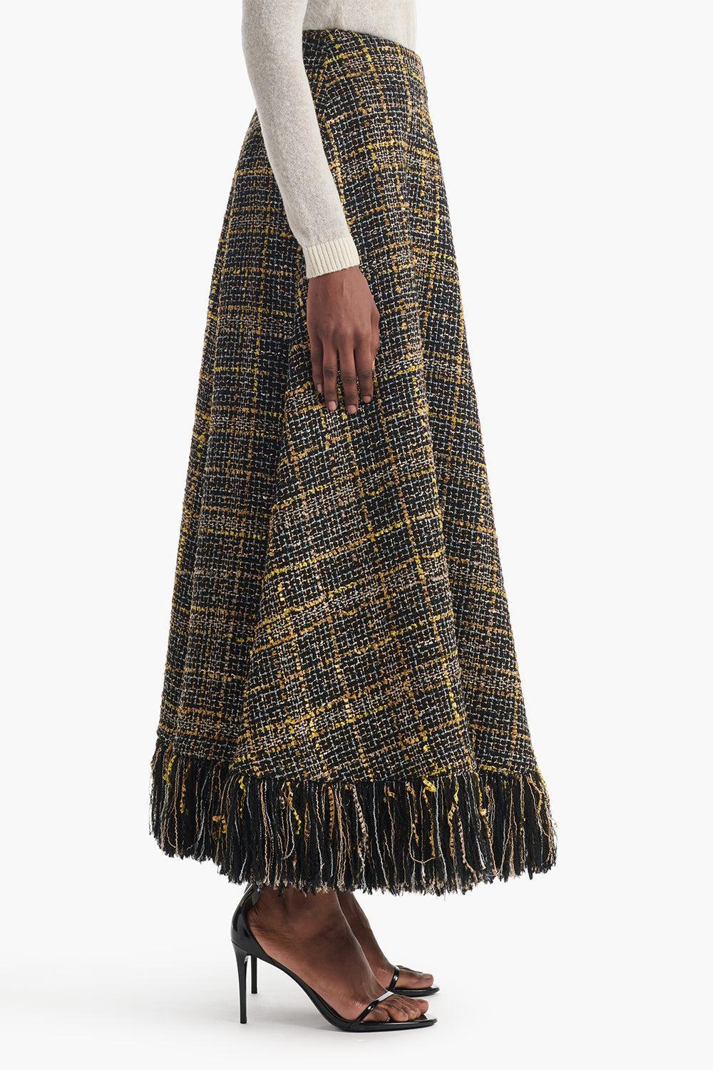 Varda Plaid Skirt-BLACK-36-CLOTHINGSKIRTMAXI-ALTUZARRA