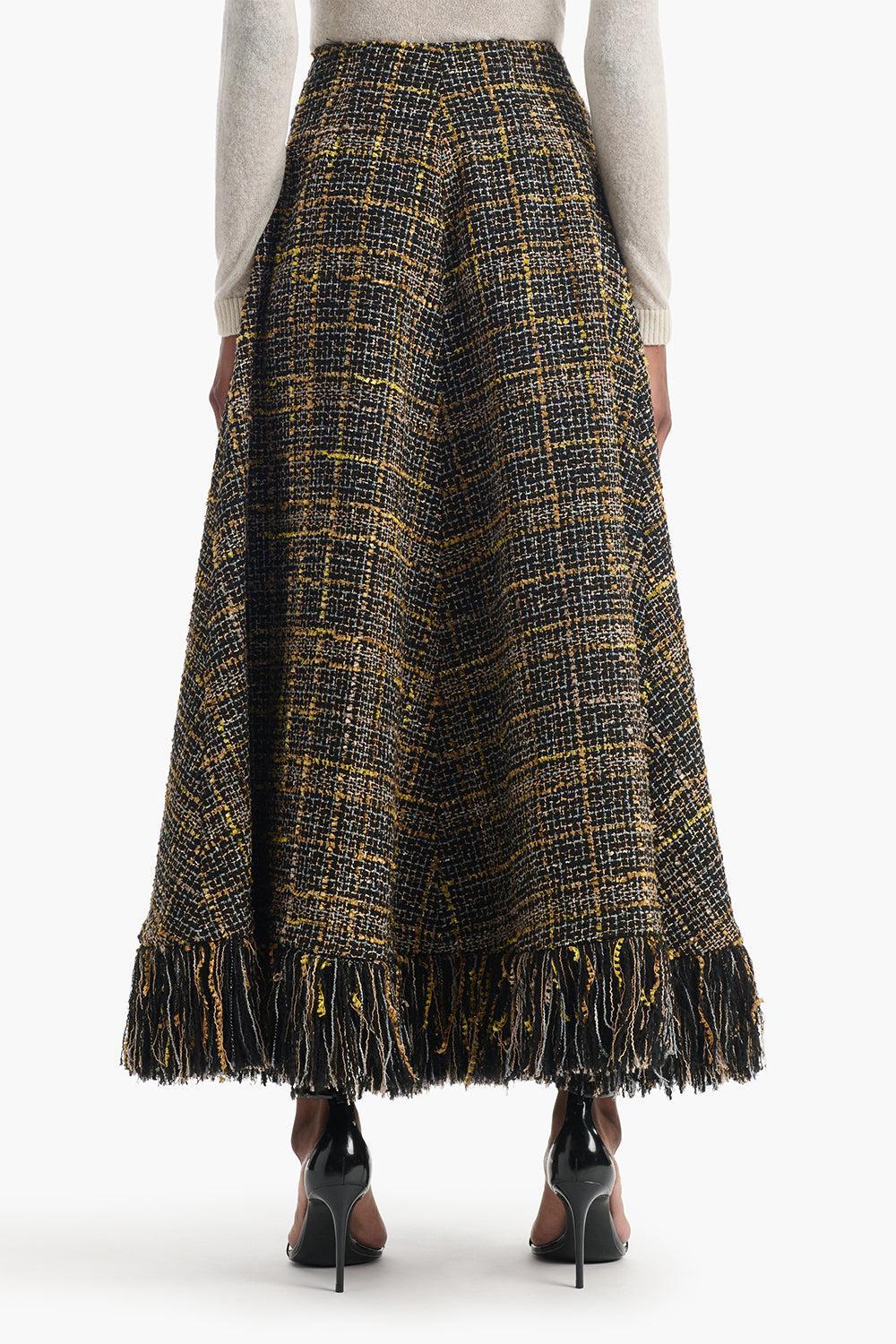Varda Plaid Skirt-BLACK-36-CLOTHINGSKIRTMAXI-ALTUZARRA