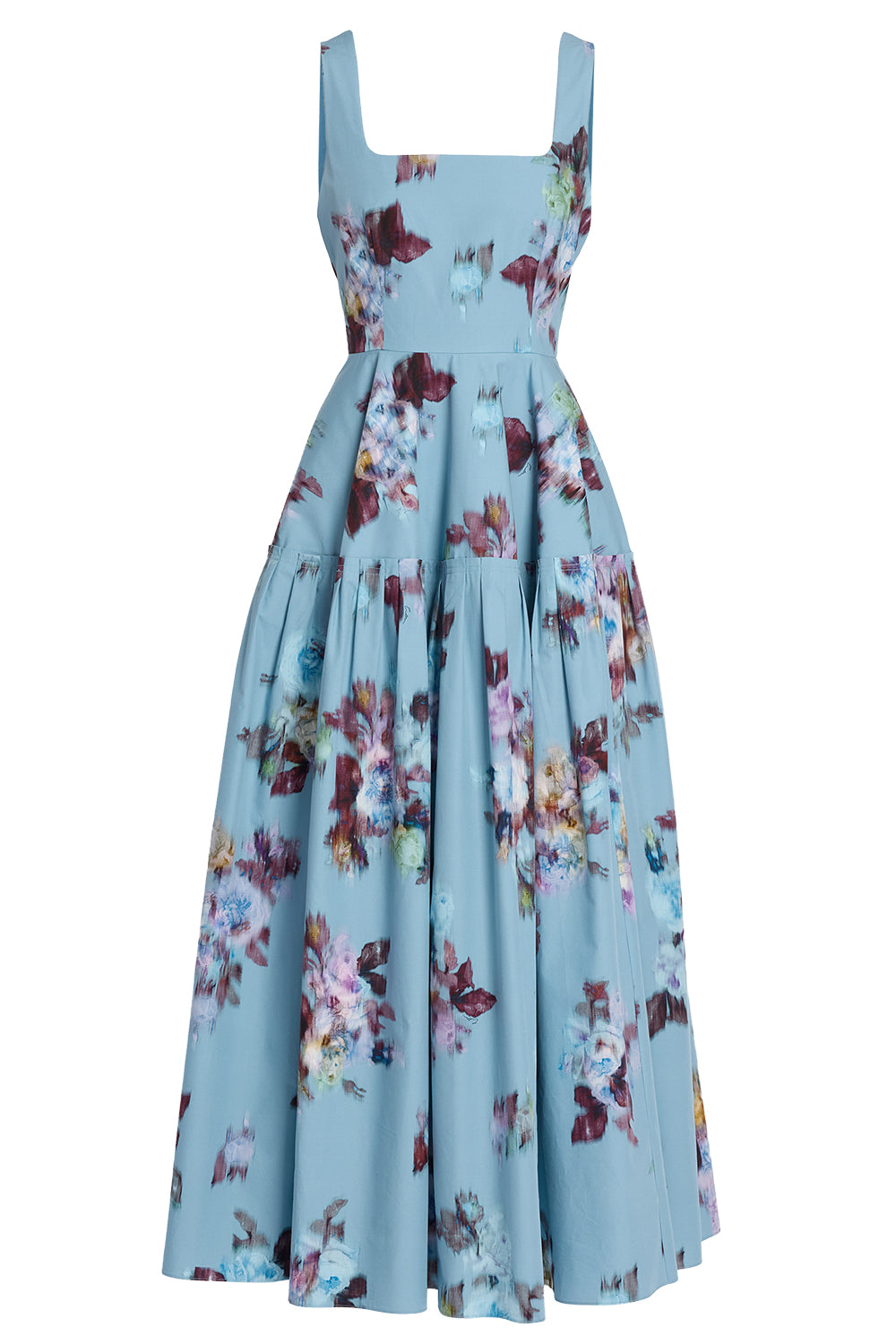 Floral Poplin Sleeveless Maxi Dress
