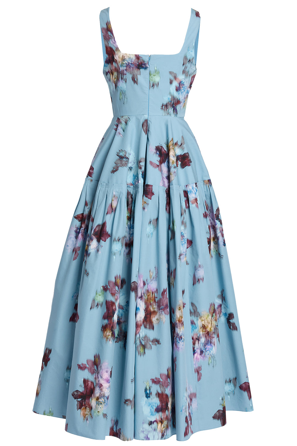Floral Poplin Sleeveless Maxi Dress