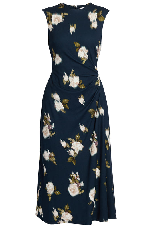 Floral Ponte Sleeveless Midi Dress