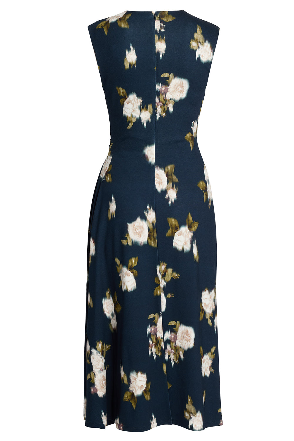 Floral Ponte Sleeveless Midi Dress