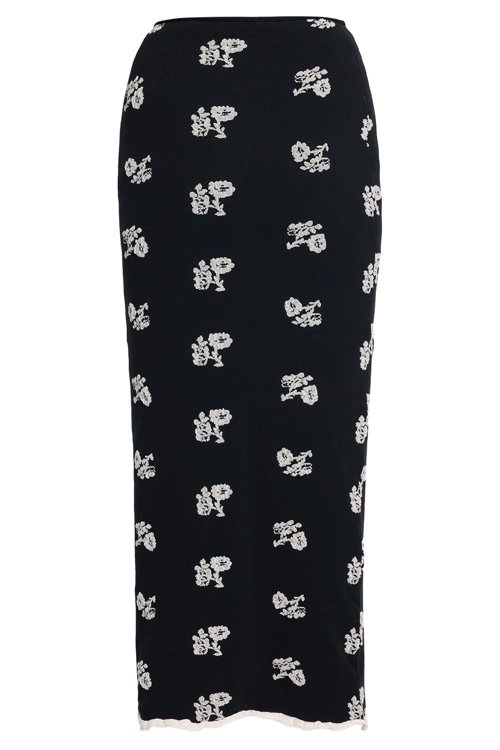 Floral Jacquard Midi Skirt