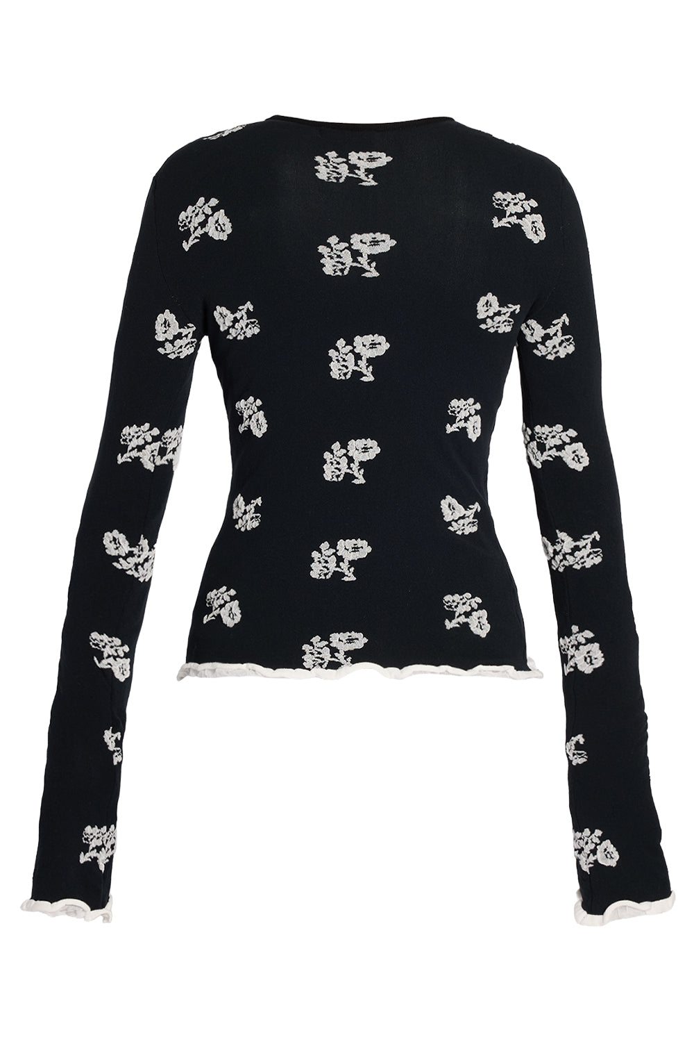 Floral Jacquard Long Sleeve Top