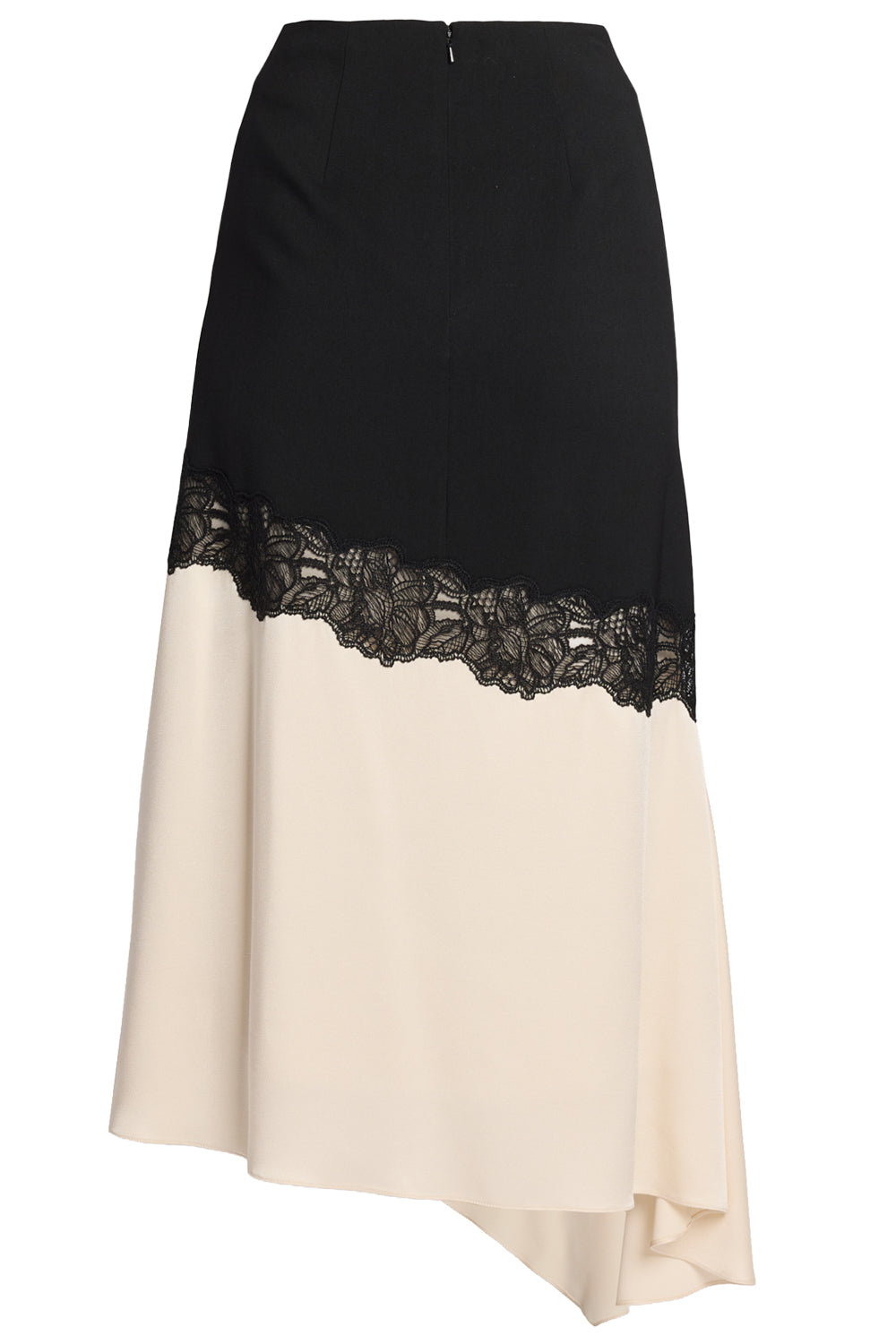 Lace Asymmetrical Midi Skirt