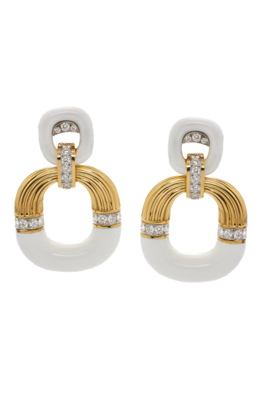 Diamond White Radiator Hoop Earrings-YELLOW GOLD-JEWELRYFINE JEWELEARRING-DAVID WEBB