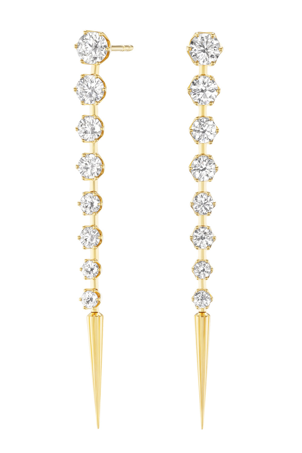 Diamond Large Quill Drop Earrings