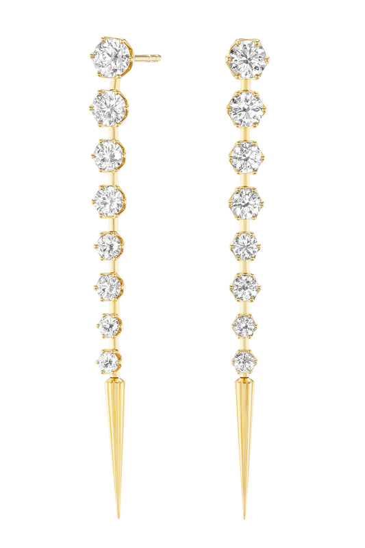 Diamond Large Quill Drop Earrings