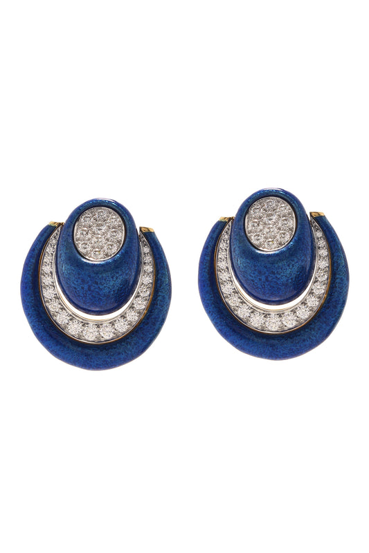 Diamond Royal Blue Studio Earrings