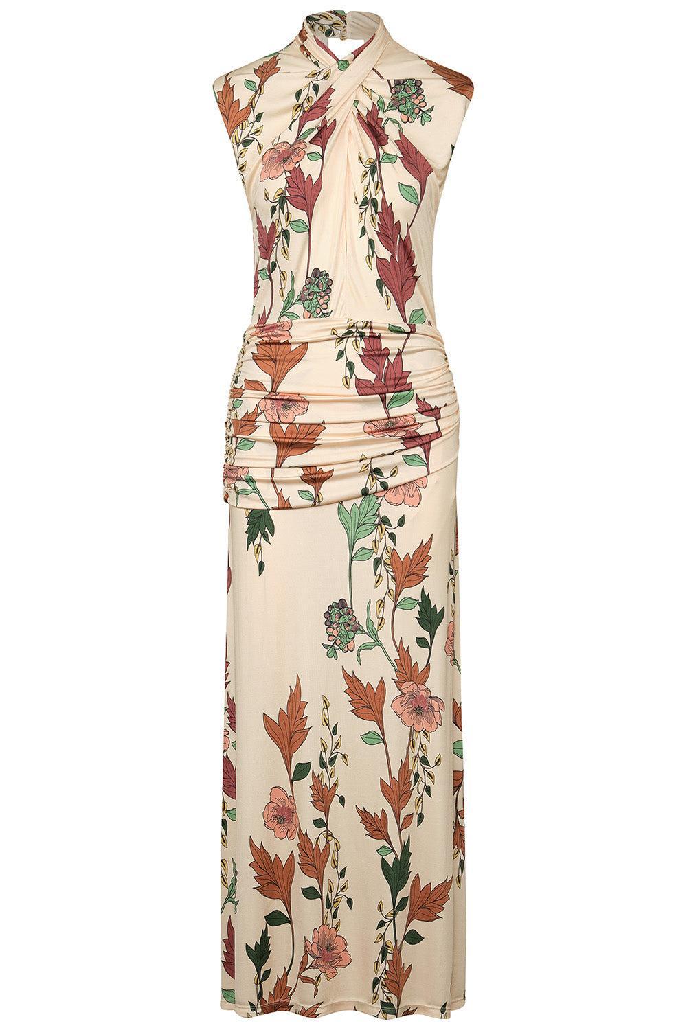 Hibiscus Compass Ankle Dress-CREAM-2-CLOTHINGDRESSCASUAL-JOHANNA ORTIZ