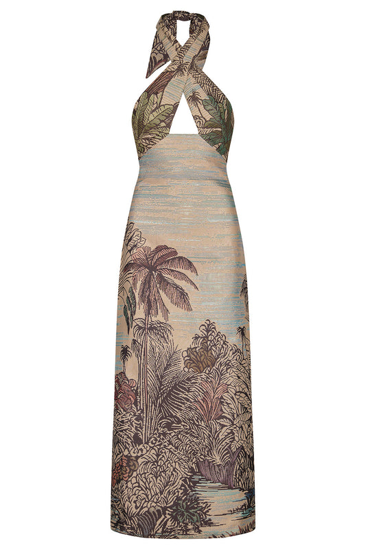 Elegant Expedition Midi Dress - Multicolor