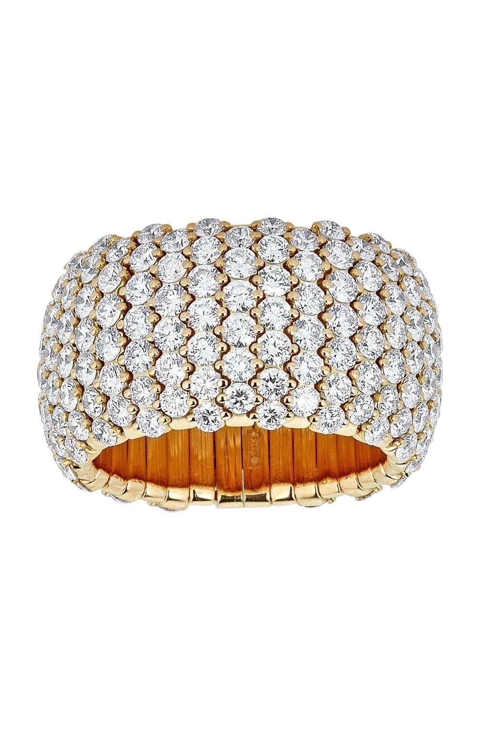 Wide Diamond Stretch Ring - Yellow Gold-YELLOW GOLD-8-JEWELRYFINE JEWELRING-ZYDO